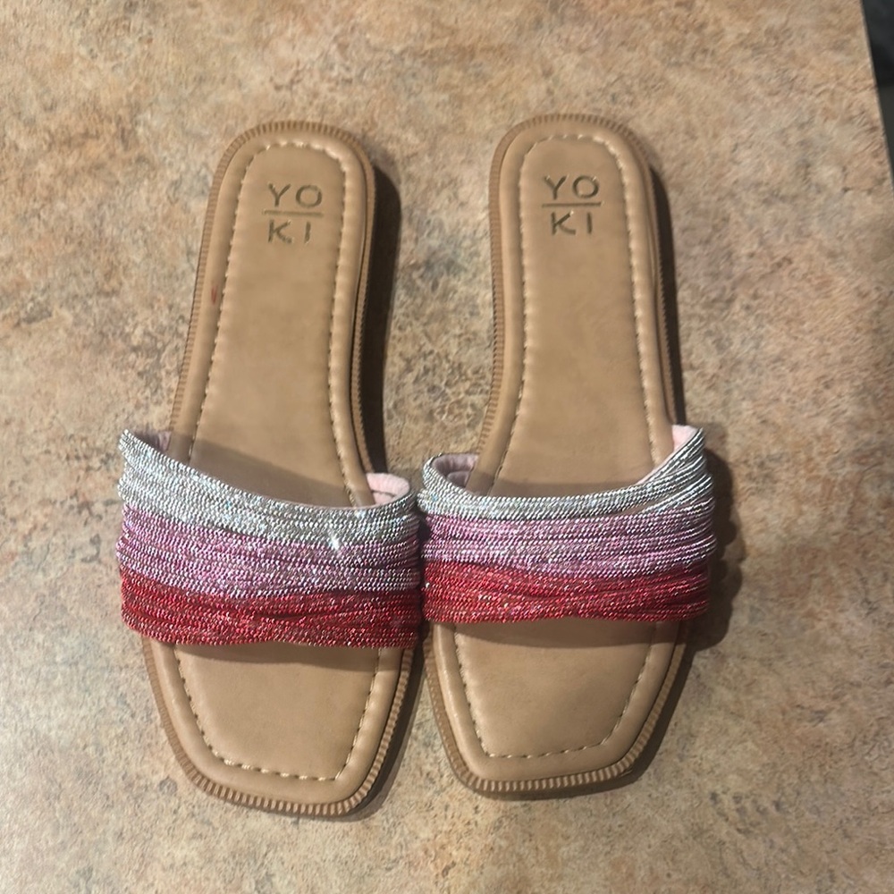Yoki Women's Multicolor Slide Sandals